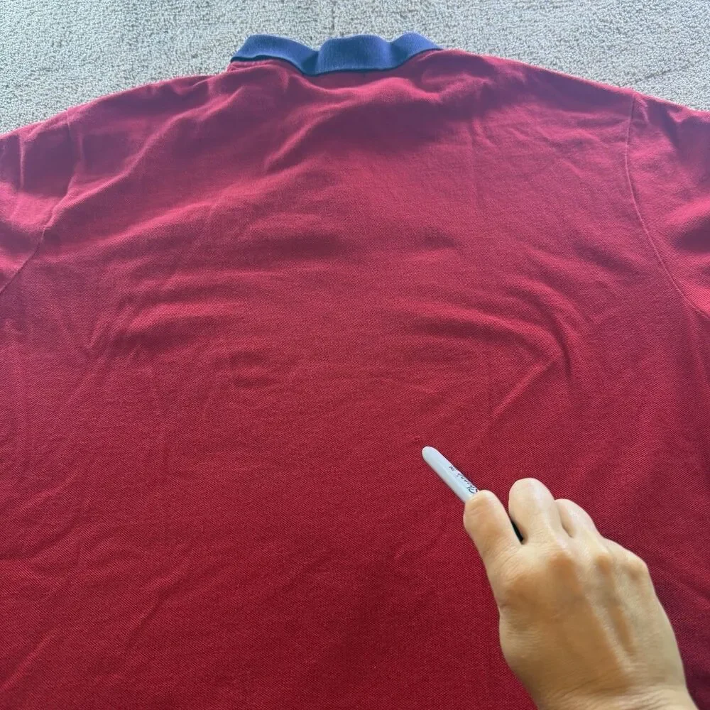 Polo Ralph Lauren Big Pony Men's XXL Solid Red/Blue Short Sleeve Polo Shirt READ